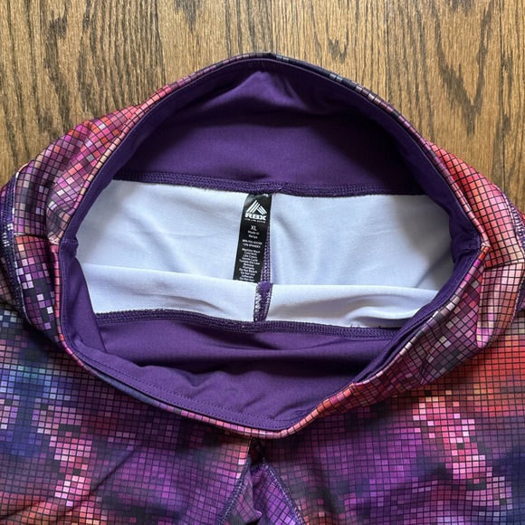 RBX Live Life Active Women's XL Purple Abstract Pixelated Leggings Waist Pocket - Picture 3 of 8